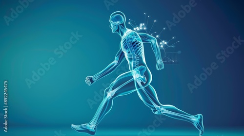 Human Anatomy X-Ray Running Figure