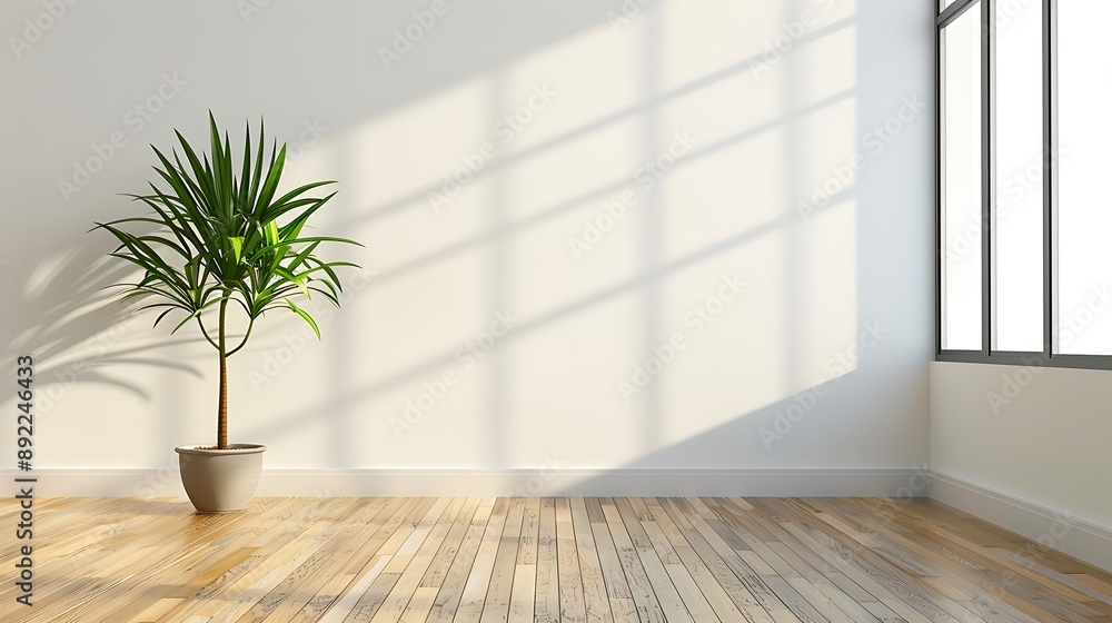 Minimalist Interior Design with Plant and Sunlight Minimalist Interior Design with Plant and Sunlight