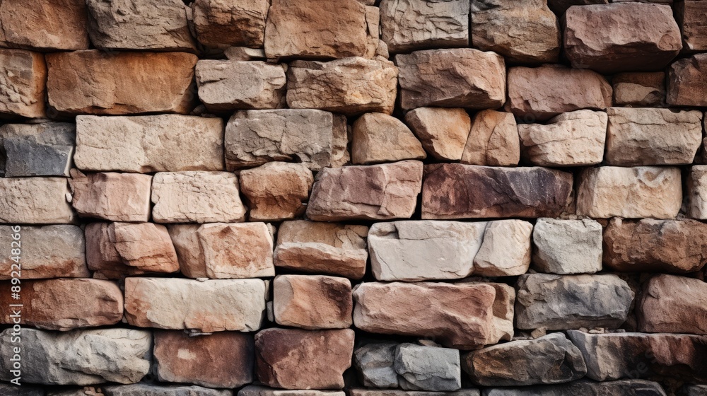 Obraz premium Brown Stone Wall Texture with Naturalistic Light Effects
