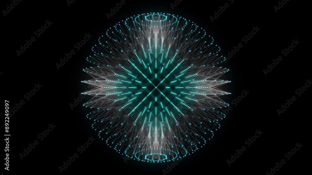 Abstract blue sphere with connecting dots and lines. Wireframe technology sphere with explosion effect. Big data visualization. 3d rendering. Abstract blue sphere with connecting dots and lines. Wireframe technology sphere with explosion effect. Big data visualization. 3d rendering.
