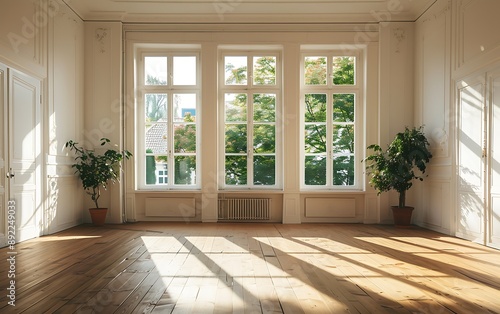 Sunlit Room with Large Windows