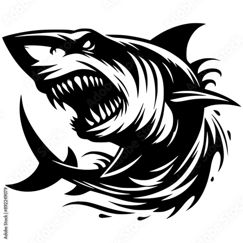 Silhouette of a vicious shark