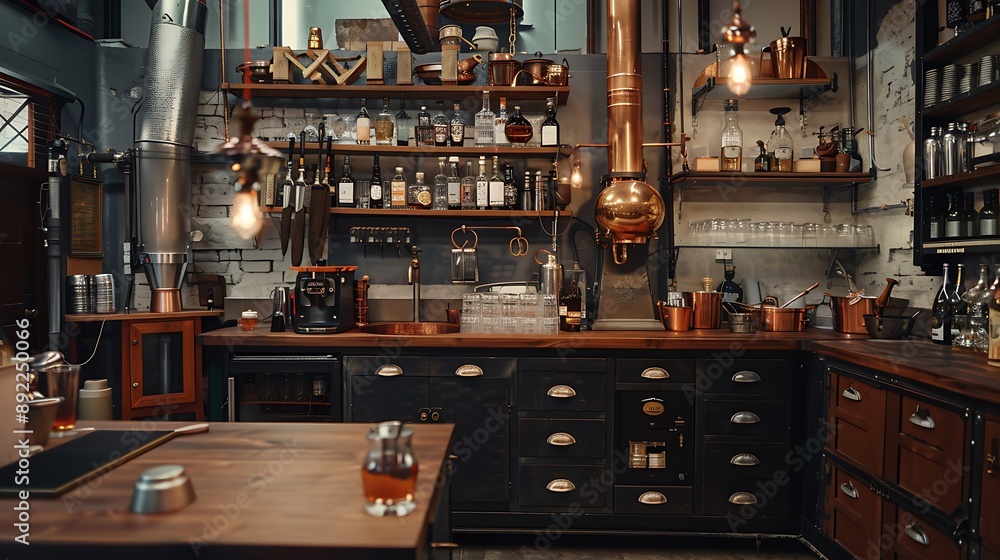 Mixologist's cocktail mixing station garage Mixologist's cocktail mixing station garage