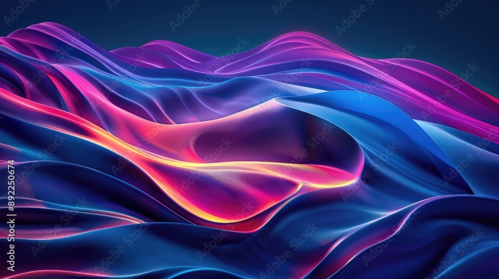 Obraz premium A vibrant and dynamic abstract wave pattern on a bright background