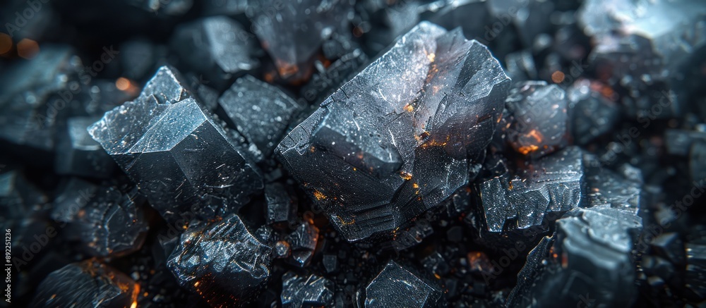 Macro Photography of Black Crystals Macro Photography of Black Crystals