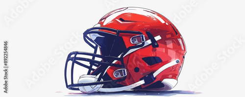 Football helmet on a white background. Vector flat minimalistic isolated illustration