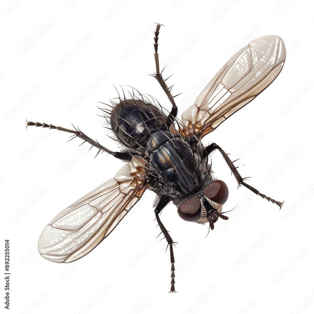 Isolated Image of a Blackfly with Transparent Wings and Body. Isolated Image of a Blackfly with Transparent Wings and Body.