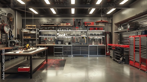 High-tech garage workshop equipped with digital fabrication tools