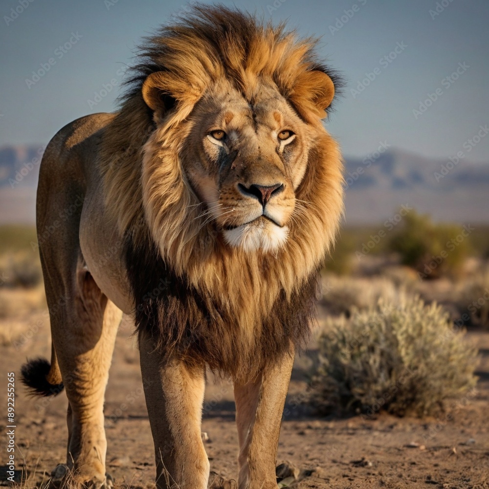 Wildlife Lion Majestic Big cat Wilderness feline in the desert Wildlife Lion Majestic Big cat Wilderness feline in the desert