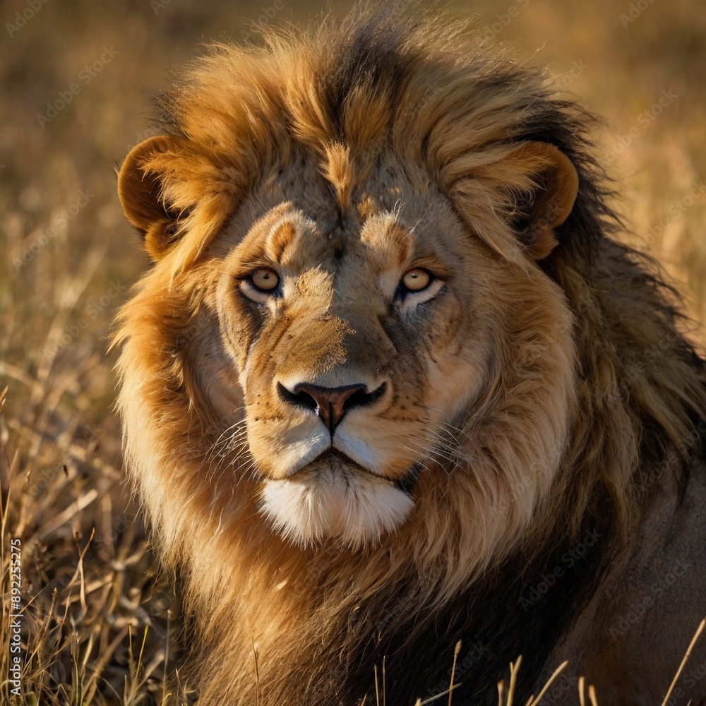 Wild Lion Majestic Big cat Wilderness feline in the desert Wild Lion Majestic Big cat Wilderness feline in the desert