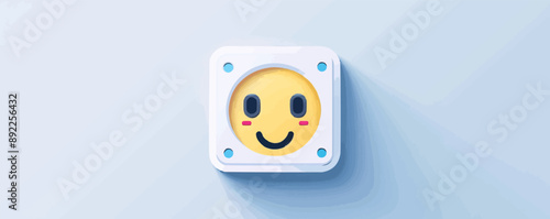 Power outlet on a white background. Vector flat minimalistic isolated illustration.