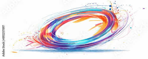 Hula hoop spinning on a white background. Vector flat minimalistic isolated illustration.