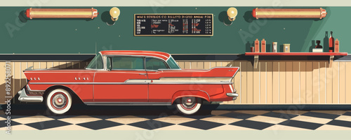 Retro diner menu board with daily specials Vector flat minimalistic isolated illustration