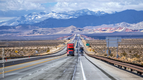 The highway stretched out like an endless promise, beckoning trucks to their next destination