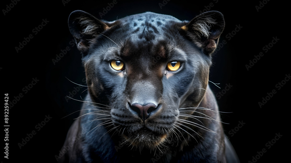 A black panthers head on black background A black panthers head on black background