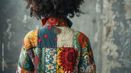 A person wearing contemporary clothing with retro patterns, showcasing the revival of past fashion in a modern context