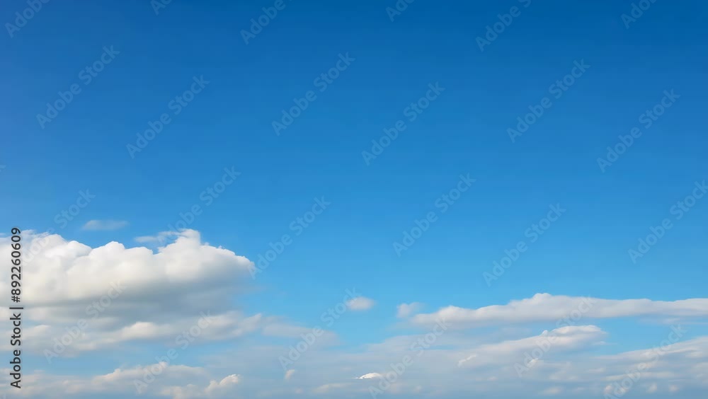 Blue Sky Serenity: Puffy Clouds Floating in Summer Daylight Blue Sky Serenity: Puffy Clouds Floating in Summer Daylight
