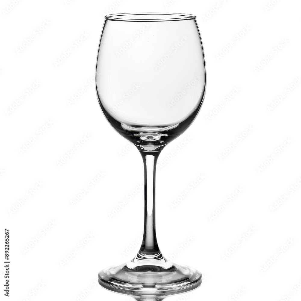 Isolated Transparent Wine Glass on a Clear Stem and Base. Isolated Transparent Wine Glass on a Clear Stem and Base.