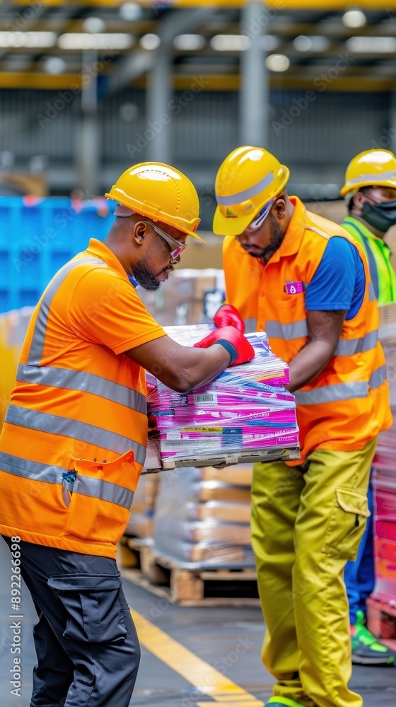 Efficient Workers Inspecting Goods in Warehouse Efficient Workers Inspecting Goods in Warehouse
