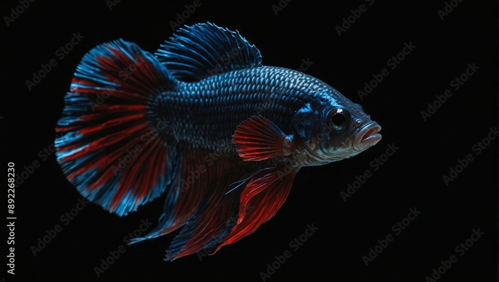 beautiful betta fish focus photo with black background made by AI generative beautiful betta fish focus photo with black background made by AI generative