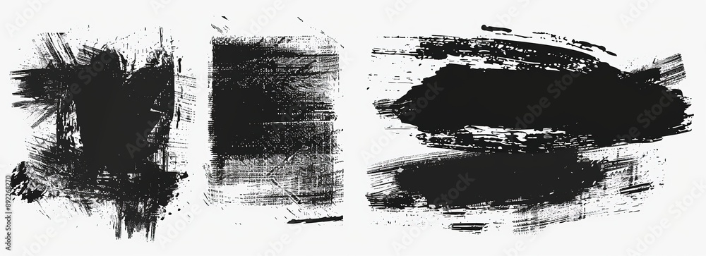 Set of Grunge Brush Textures with Rough Charcoal Ink and Grainy Effect on White Background. High Detail and Ultra Realism in 4K, Isolated Vector Illustration with Clean Sharp Focus. Set of Grunge Brush Textures with Rough Charcoal Ink and Grainy Effect on White Background. High Detail and Ultra Realism in 4K, Isolated Vector Illustration with Clean Sharp Focus.