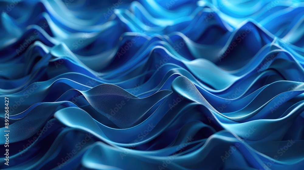 Obraz premium Abstract 3d material Wavy shapes, background