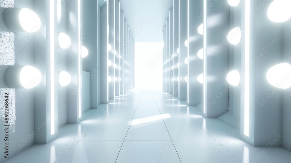 Fototapeta premium 3d, Abstract, white beautiful background
