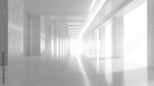 Modern abstract white interior 3D background