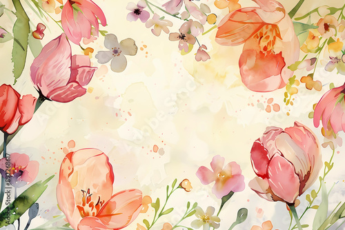 spring flower Card design Illustration, generated ai