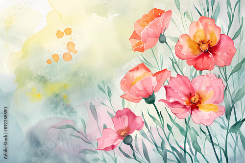spring flower Card design Illustration, generated ai