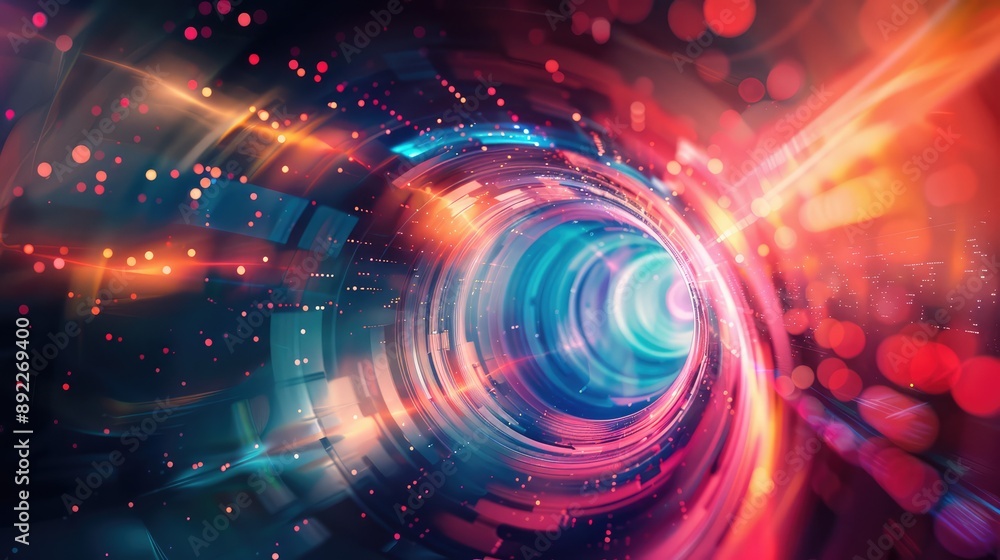 Obraz premium Abstract motion applied neon light motion effect. Car background usage concept.
