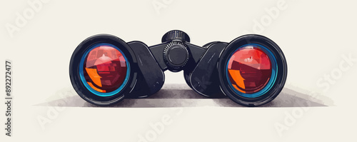 Binoculars on a white background. Vector flat minimalistic isolated illustration.