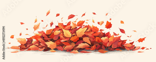 A pile of autumn leaves ready to be jumped in. Vector flat minimalistic isolated illustration.