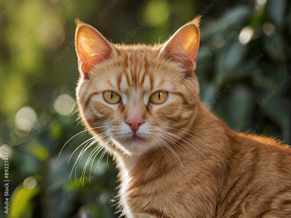 orange cat with blur background, orange cat is sitting and looking orange cat with blur background, orange cat is sitting and looking