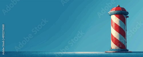 Old-style barber pole with stripes Vector flat minimalistic isolated illustration