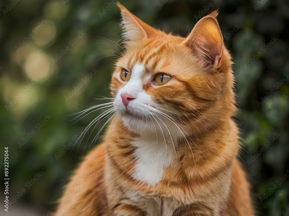 orange cat with blur background, orange cat is sitting and looking orange cat with blur background, orange cat is sitting and looking