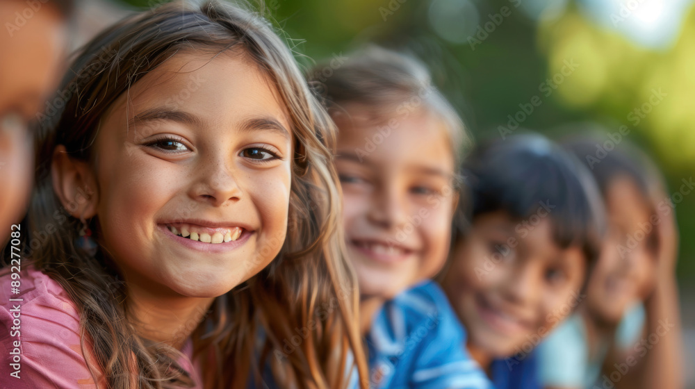 Group of happy children smiling and enjoying a sunny day outdoors, highlighting the joy and innocence of youth. Group of happy children smiling and enjoying a sunny day outdoors, highlighting the joy and innocence of youth.