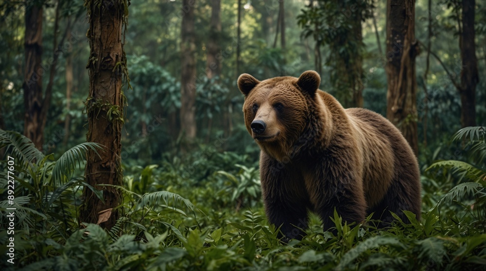 photo of brown bear in the wild made by AI generative photo of brown bear in the wild made by AI generative