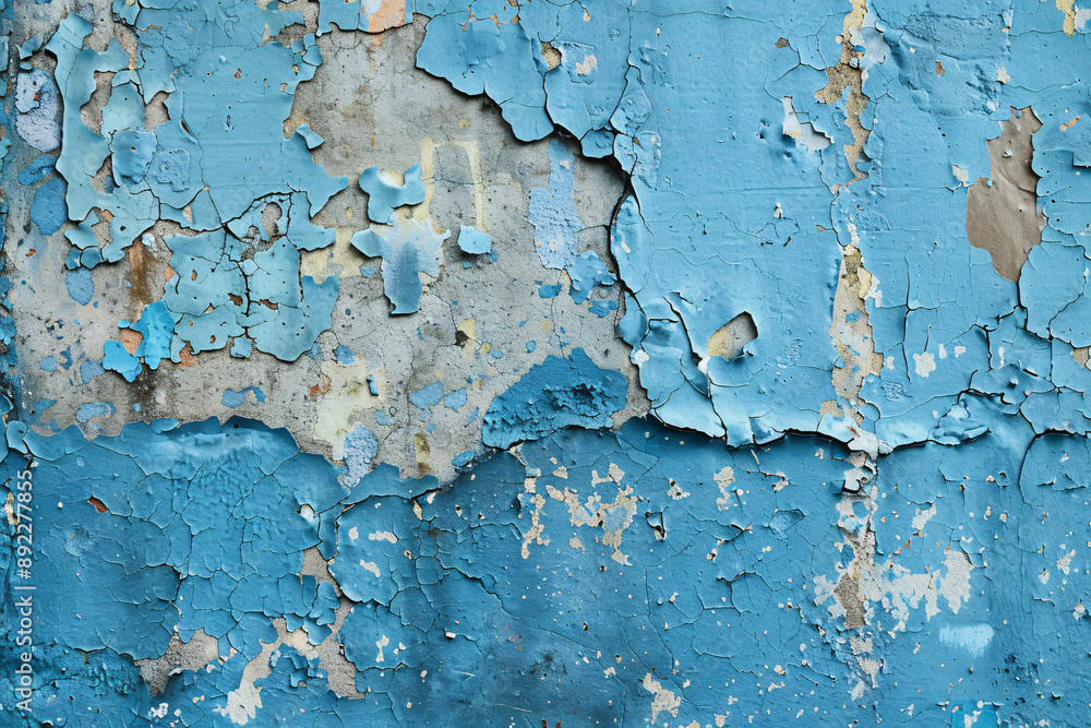 The cement wall is blue. The cement wall is blue.