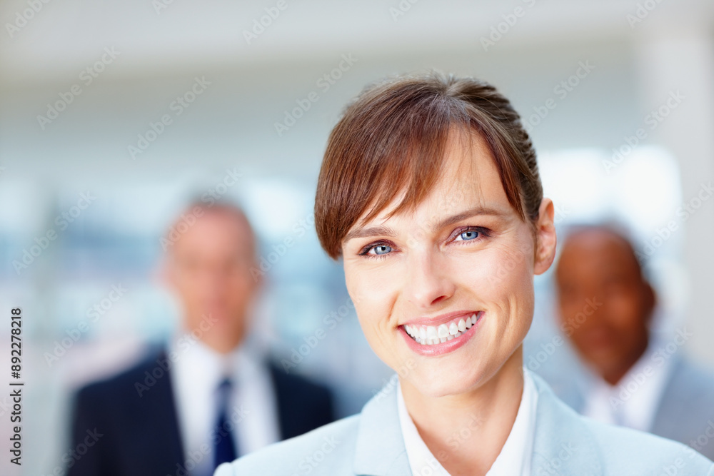 Business woman, portrait and happy in office with smile for career, work and company or corporate. Lawyer, person and professional in law firm for justice, expert or legal advisor with experience Business woman, portrait and happy in office with smile for career, work and company or corporate. Lawyer, person and professional in law firm for justice, expert or legal advisor with experience