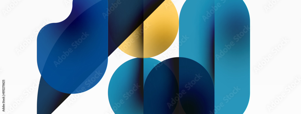 Circles and round shapes geometric minimal background. Transparent geometric shapes composition for wallpaper, banner, background or landing Circles and round shapes geometric minimal background. Transparent geometric shapes composition for wallpaper, banner, background or landing