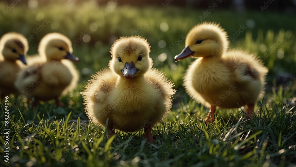 photo of ducklings playing together on the farm made by AI generative photo of ducklings playing together on the farm made by AI generative