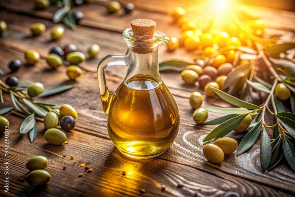 Glass bottle of extra virgin olive oil Glass bottle of extra virgin olive oil