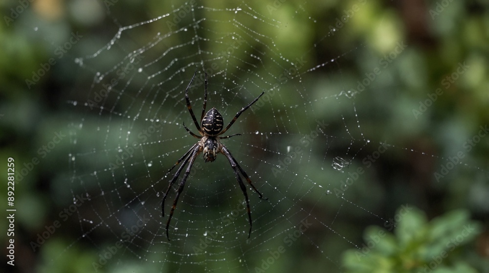 photo of spider with green forest background made by AI generative photo of spider with green forest background made by AI generative