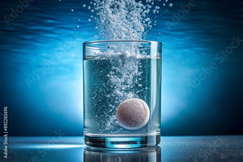 Obraz na płótnie Effervescent pill dissolving in water w salonie