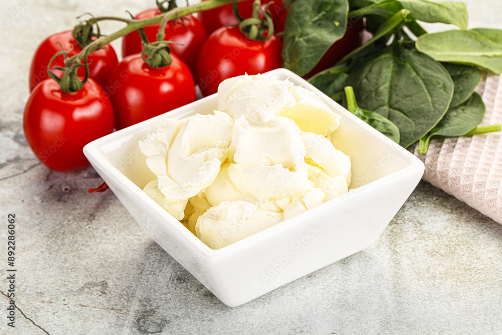 Soft cream cheese in the bowl Soft cream cheese in the bowl
