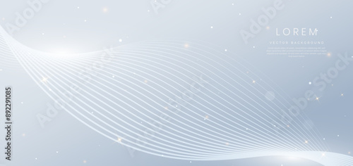 Modern background with wave white dynamic lines design.