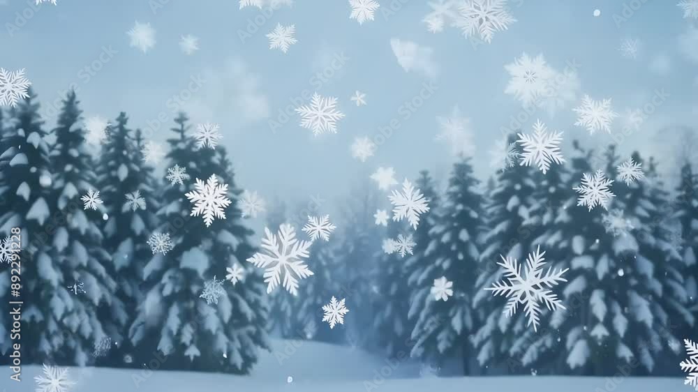 Christmas-themed snowy background with falling snow Christmas-themed snowy background with falling snow