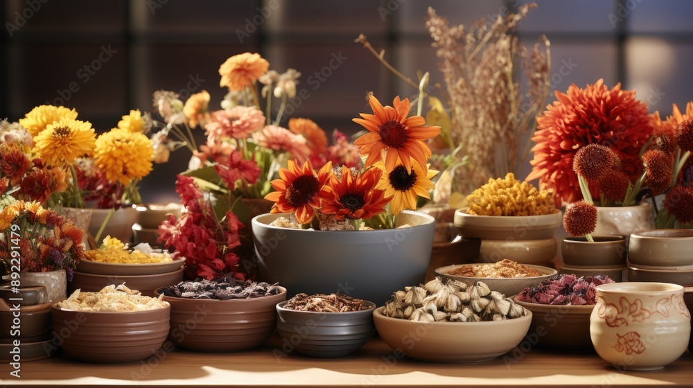 custom made wallpaper toronto digitalA buffet table full of food and flowers. 