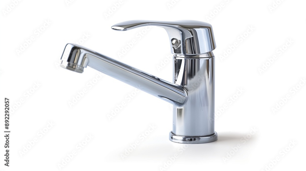 Modern Chrome Water Tap Isolated on a Clean White Background Modern Chrome Water Tap Isolated on a Clean White Background